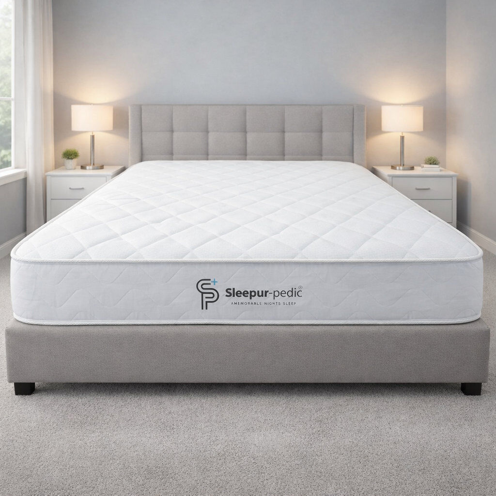 White Noise Single Memory Foam and Open Coil Spring Mattress, 18cm Deep Budget Mattress, Hypoallergenic, Soft-Med Firm Mattress(90 X 190CM), Ideal for Bunk Bed an