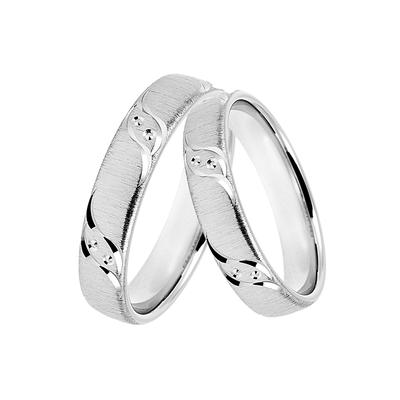 Trauring DOOSTI "Schmuck Geschenk Silber 925 Trauring Ehering Partnerring LIEBE" Gr. 54, silber (silberfarben), Fingerringe, Damen, 54, Silber 925 (Sterlingsilber), 4mm, Trauring, mit Zirkonia (synth.)