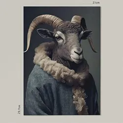 POSTER Dickhornschaf In Voller Farbe Fotostil A4 Rahmenlos