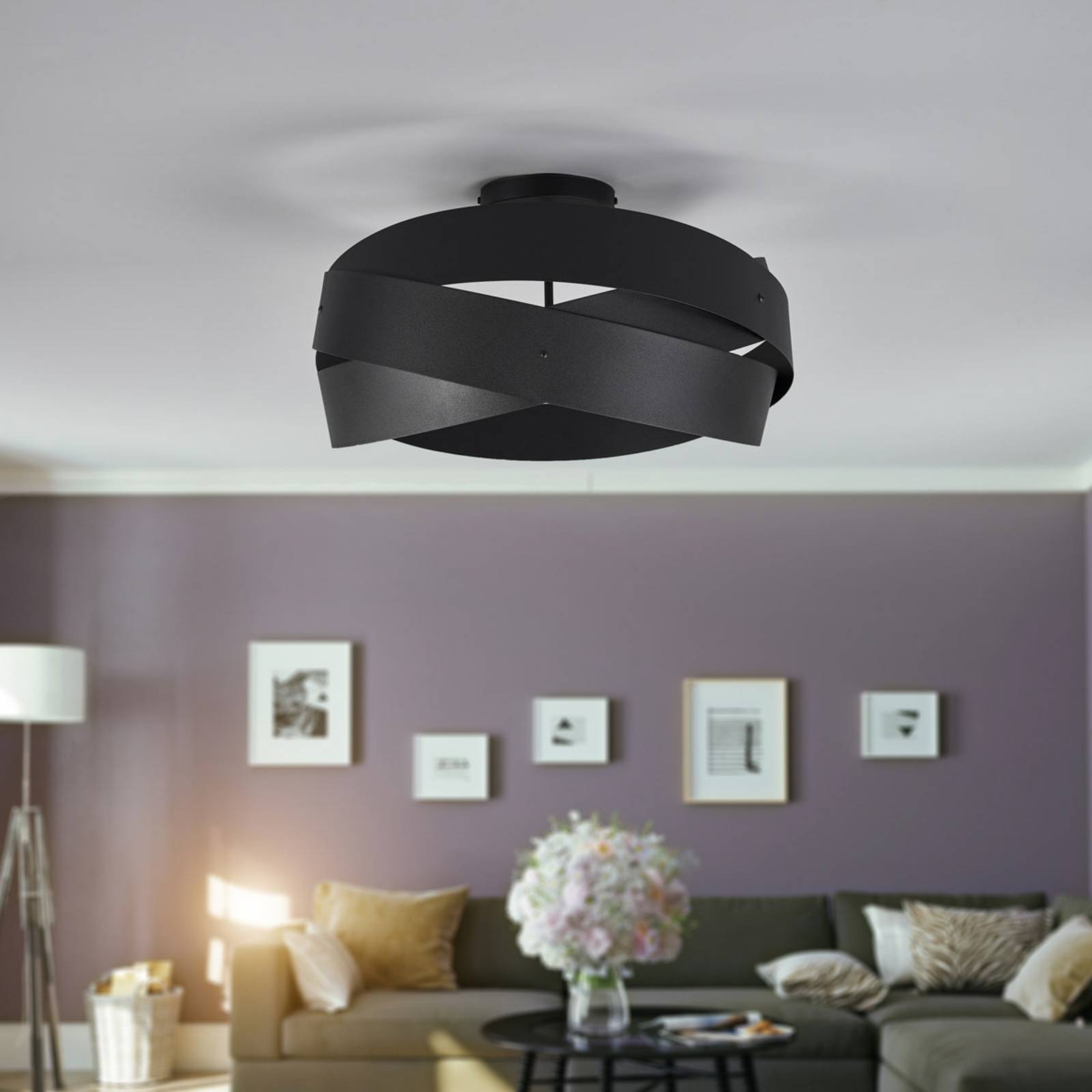Ceiling Light Tornado Domiluce, dimmable, Black, Living / Dining Room, metal, Modern, Ceiling Light