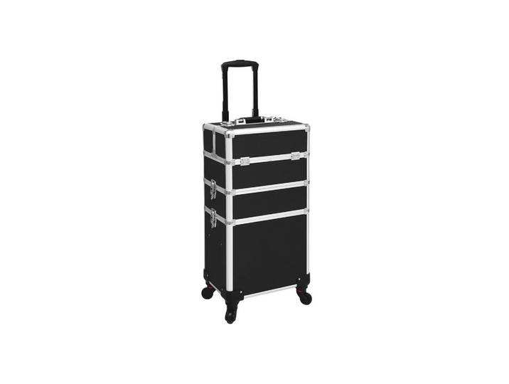 Hansiro Kosmetikkoffer Make-Up Trolley, Schwarz, 68.5x25x35 cm, Badaccessoires, Kosmetikdosen
