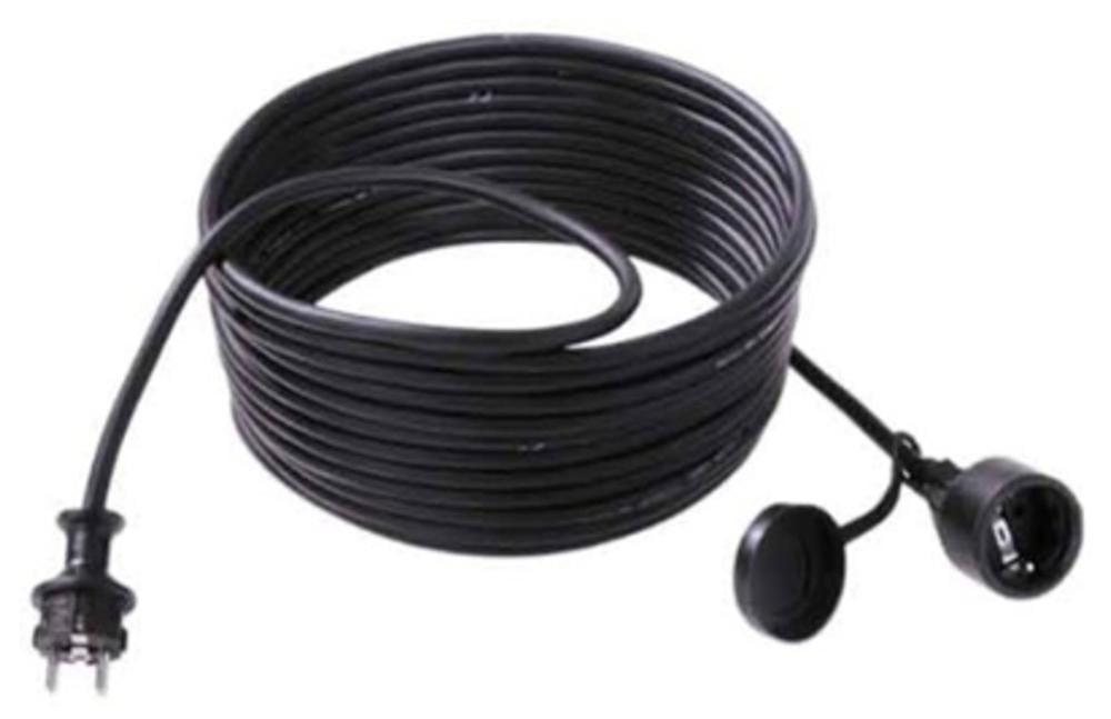 Bachmann verlengsnoer H07RN-F rubber/neopreen met beschermcontact, zwart, 10 meter