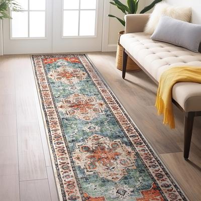 World Rug Gallery Transitional Medallion Washable Non-Slip Area Rug