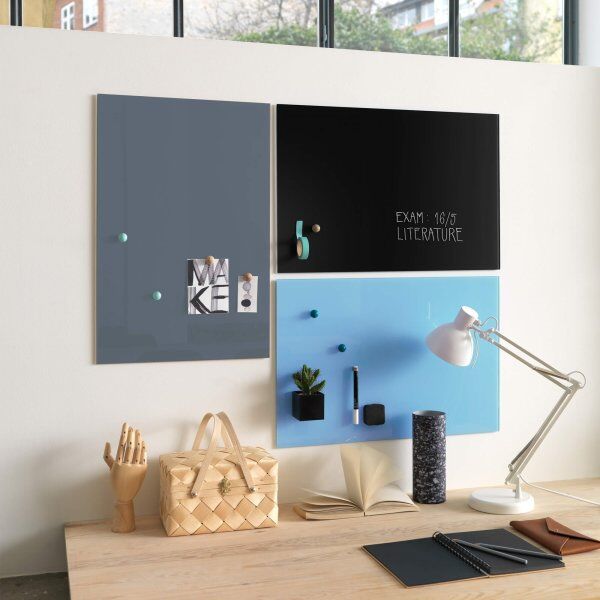 Naga Glassboard Magnetisk Glastavle 40x60, Lyseblå