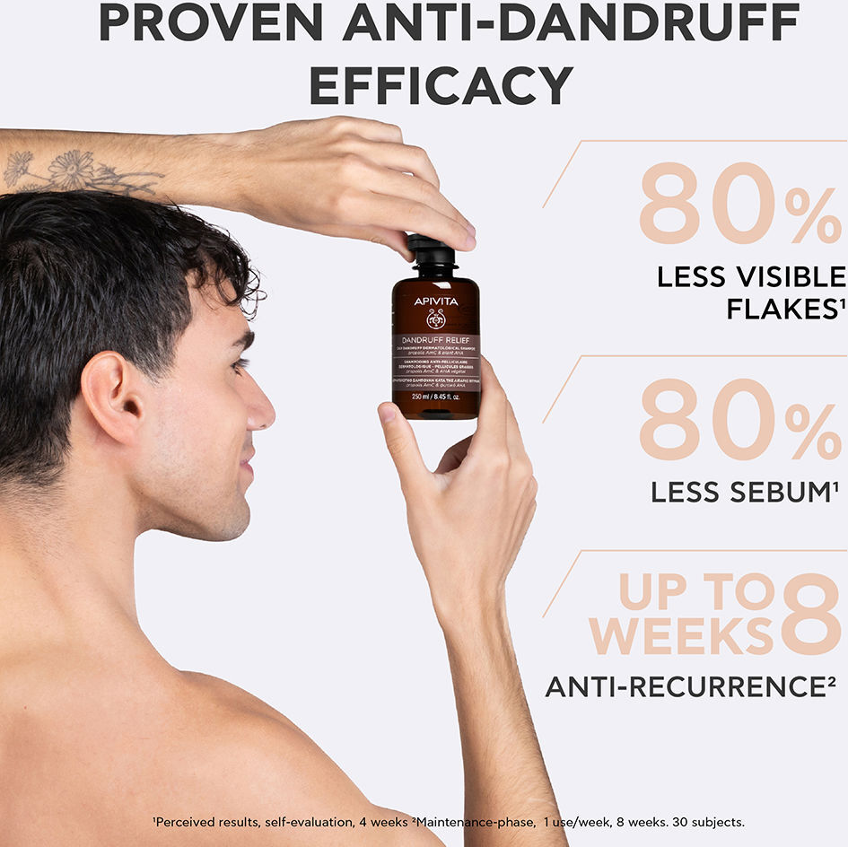 Apivita Shampooing dermatologique antipelliculaire pour pellicules grasses 250 ml