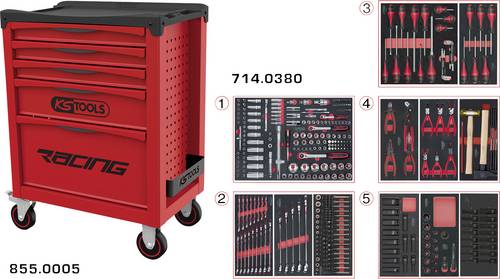 KS Tools 855.5384 Werkstattwagen Herstellerfarbe: Rot