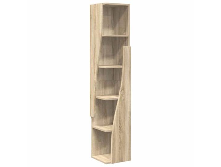 KLGBNCVE Eckschrank 27,5x27x140cm Holzwerkstoff Sonoma-Eiche Schlankes Eckdesign, matte Oberfläche, Holzwerkstoff Sonoma-Eiche, Wandmontage, Stauraum für Bücher und Deko
