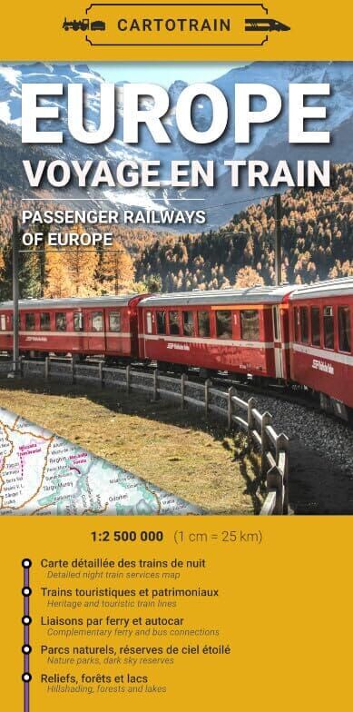 Carte de l'Europe : Voyage en train   Cartotrain