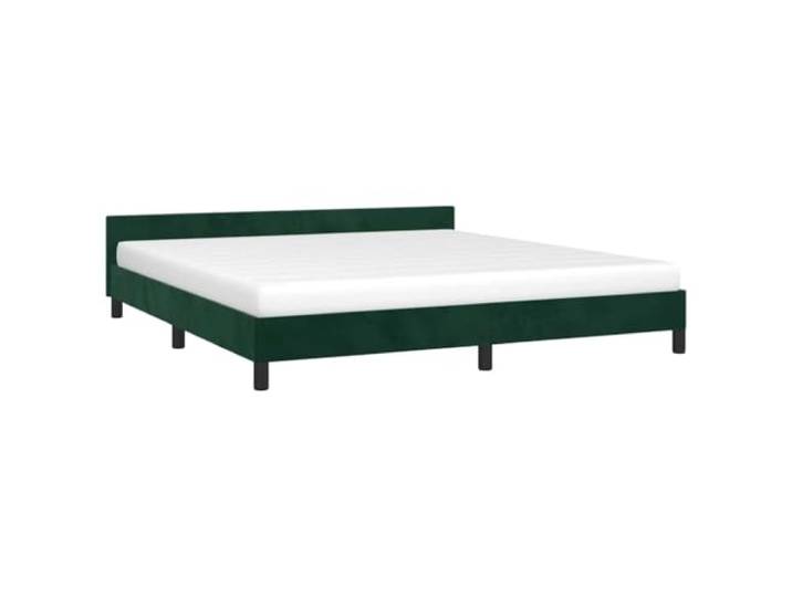 vidaXL Bettgestell mit Kopfteil Polsterbett Bett Doppelbett Bettrahmen Lattenrost Samtbett Schlafzimmerbett Schlafzimmermöbel Dunkelgrün 180x200cm Samt