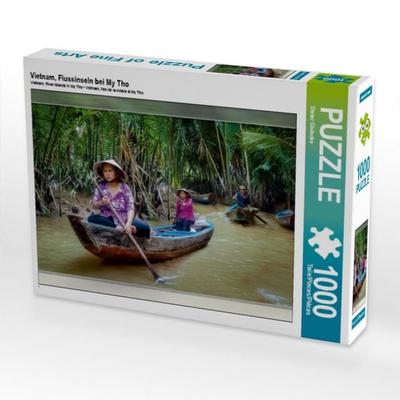 CALVENDO Puzzle Vietnam, Flussinseln bei My Tho | 1000 Teile Lege-Größe 64x48cm Foto-Puzzle für glückliche Stunden