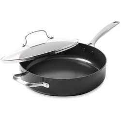 Greenpan Copenhagen Steelpan met keramische antikleeflaag 18cm, Pfanne + Kochtopf, Schwarz