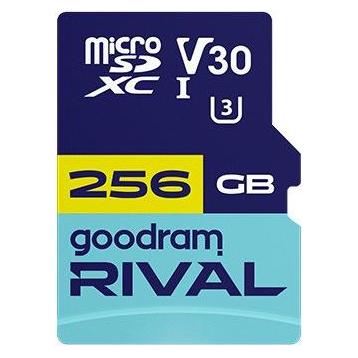 Goodram microSDXC 256GB V30 UHS I U3 RIVAL + adapter (256 GB, microSDXC, U3, UHS-I) (GGSM3AA-2560R12)