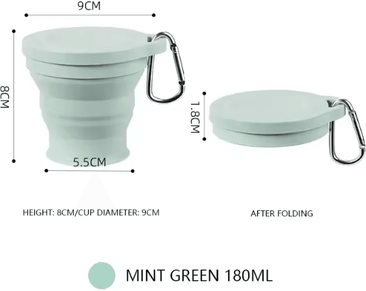Inspire Essentials Portable Silicone Folding Cup With Hanging Hole For Travel And Outdoors c