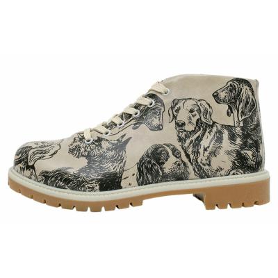Stiefel DOGO "Shortcut Boots The Life Of Dogs Damen Stiefeletten", Damen, Gr. 40, Normalschaft, bunt (natur), Lederimitat, Schuhe Stiefel, Handgefertigt
