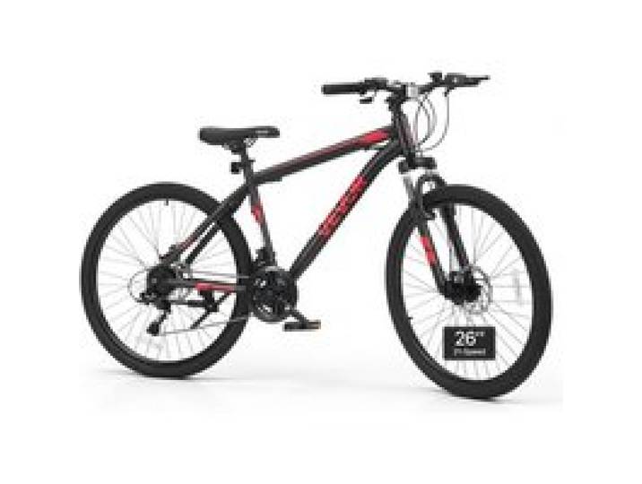 VEVOR VTT Homme Femme 26 po, Vélo Tout Terrain 21 Vitesses, Semi-rigide, pour Montagne, Suspension Avant, Selle Réglable, Pneu Tout-terrain, Cadre en Acier à Haute Teneur en Carbone, Frein à Disque