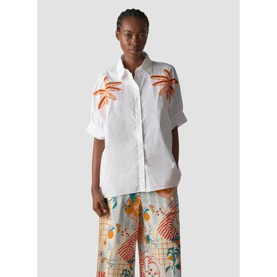 Klassische Bluse LECOMTE "Bluse", Damen, Gr. 40, weiß, Obermaterial: 100% Baumwolle, unifarben, weit, Blusen Bluse