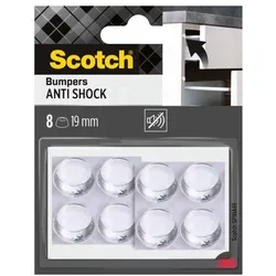 Scotch 8er-Pack Elastikpuffer für Wände, selbsthaftend, transparent, Ø 19 mm transparent