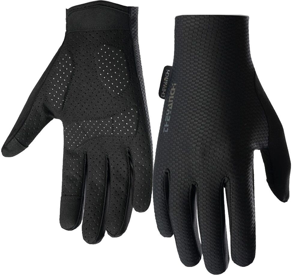 INF Atmungsaktive Vollfinger-Radfahrhandschuhe mit 5mm SBR-Handflächenpolster, Touchscreen-kompatibel, schnell trocknend L Schwarz