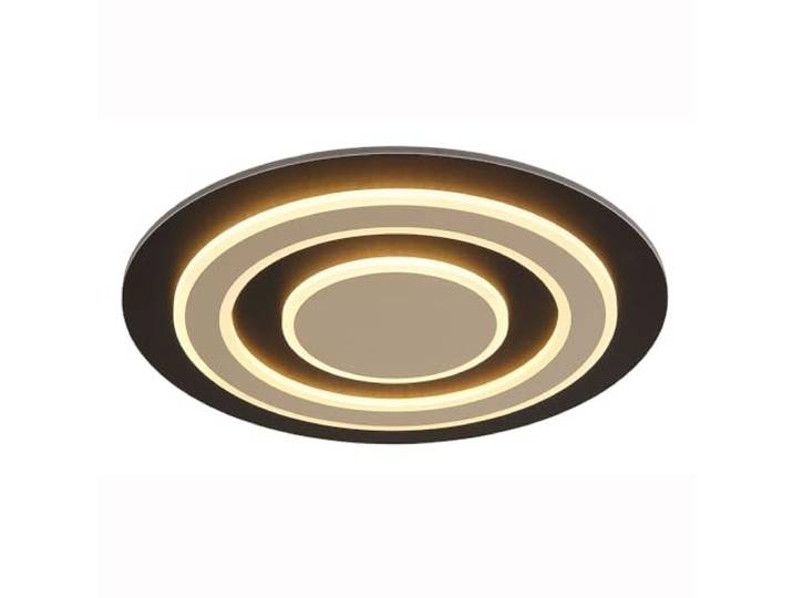 Deckenleuchte Deckenlampe Schlafzimmerlampe Esszimmerleuchte champagnerfarben dunkelbraun, Metall MDF, LED 40W 1100lm 3000K warmweiß, D 48 cm