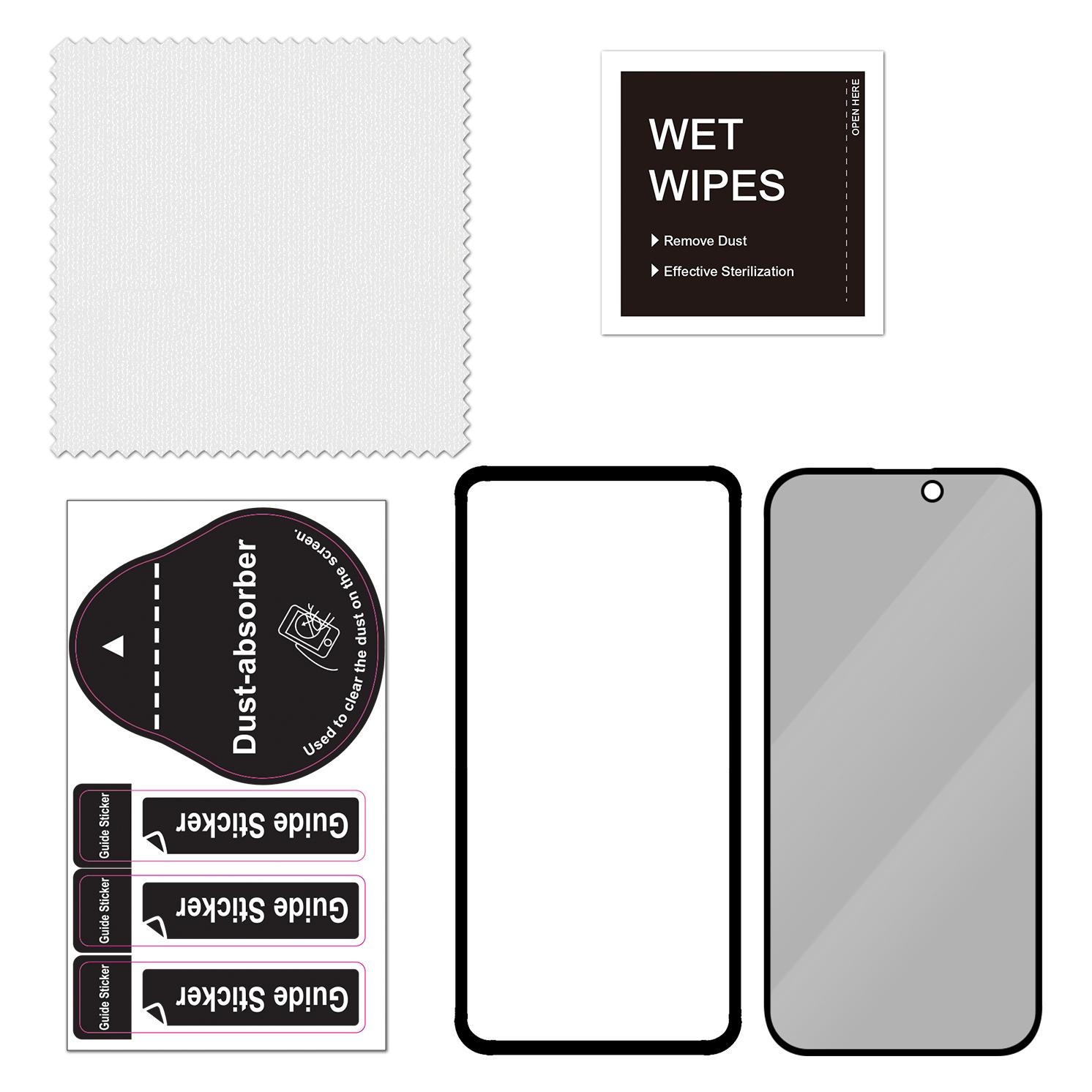 FoneKit Privacy+ Full Cover -panssarilasi, iPhone 15 Pro (1 Stk., Apple iPhone 15 Pro) (IP 15 Pro privacy)