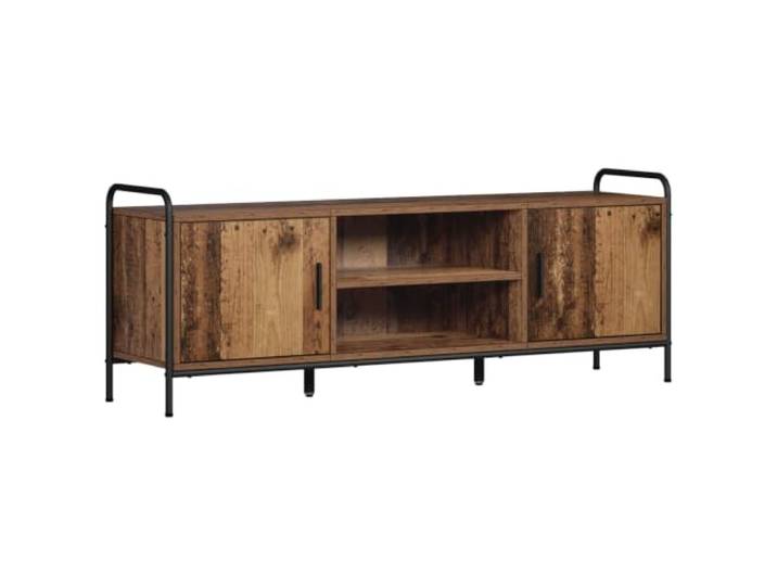 HFXHIJXQ TV-Schrank 133x33x50cm LowboardAltholz Holzwerkstoff Stabiles Lowboard mit verzinktem Stahlrahmen und viel Stauraum fuer Media-Geraete im Wohnzimmer.