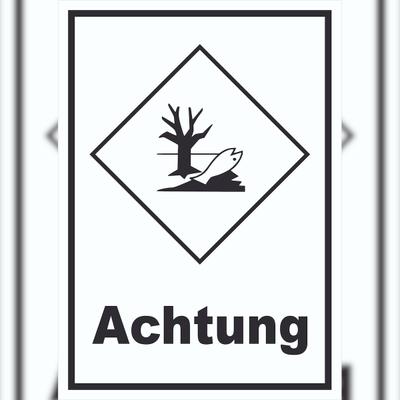 HB-Druck Schild Kenn­zeichen Umwelt­gefähr­dend Achtung Fisch Wasser Baum hochkant A3 (297x420mm)