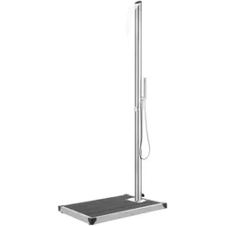 Helloshop26 - Gartendusche mit Duschwanne 225 cm Edelstahl grau 02_0042050