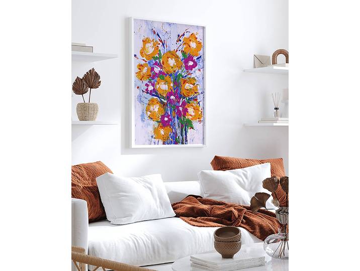 Tableau déco Abstract Bouquet Matériau : Matière plastique, Bois massif Surface en bois : Laqué Type de matière synthétique : Verre acrylique