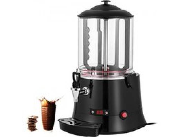 VEVOR Machine à Chocolat Chaud 10L Distributeur Chocolat Chaud Professionnel 400W Chocolatière Pro 30-90℃ Distributeur LED avec Plateau Égouttoir pour Boisson Chaude Café Lait Soja Maison Restaurant