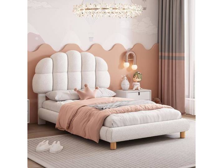 Lit Simple 90x200cm Lit Confortable pour Enfant Adolescent