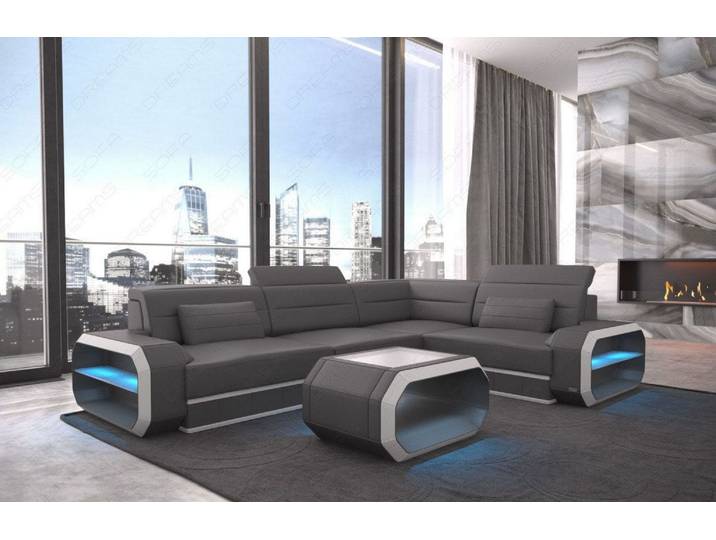 Couch Verona L-Form in Leder