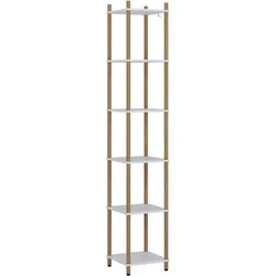Vicco, Regal, Eckregal Bivio, Weiss/Kiefer, 30 x 163.5 cm 6 Ablageflächen (30 x 30 x 163.50 cm)