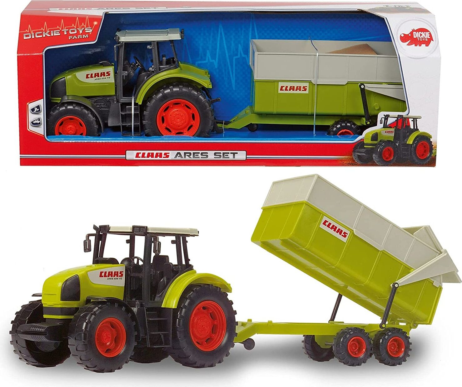 Dickie Toys Tractor met CLAAS trailer, 57 cm