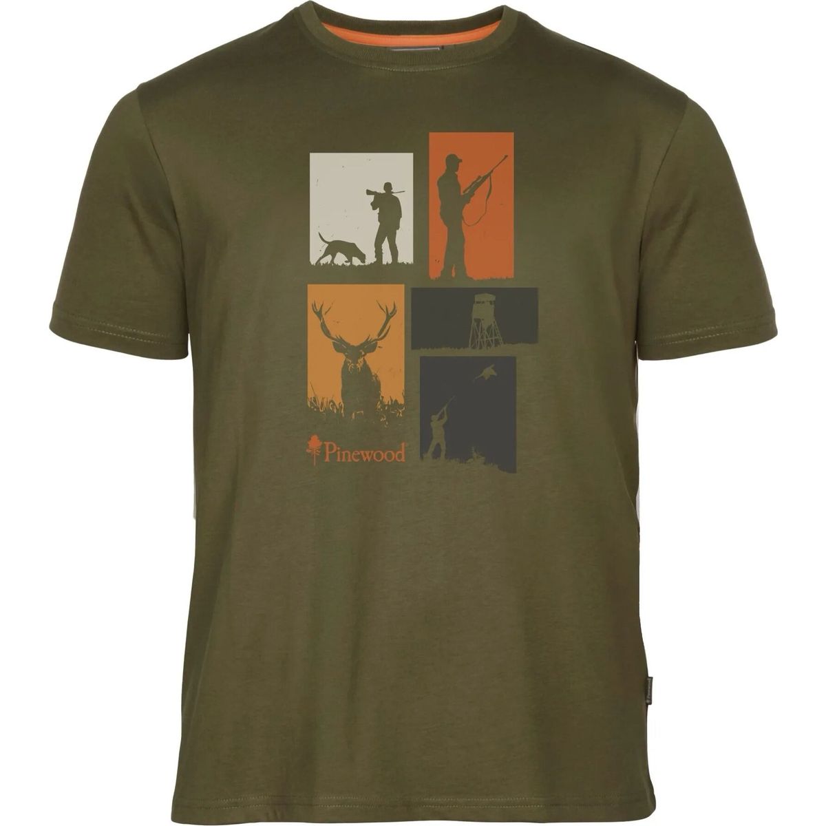 Pinewood Hunting T-shirt olive melange (148) L 1-54760148007