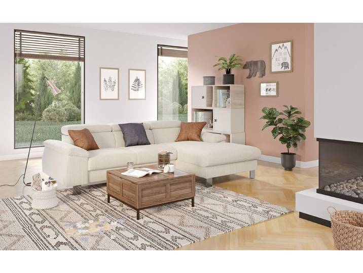 COTTA Ecksofa Micky Rib-Cord, mit Schlaffunktion, Bettkasten und Cord-Stoff