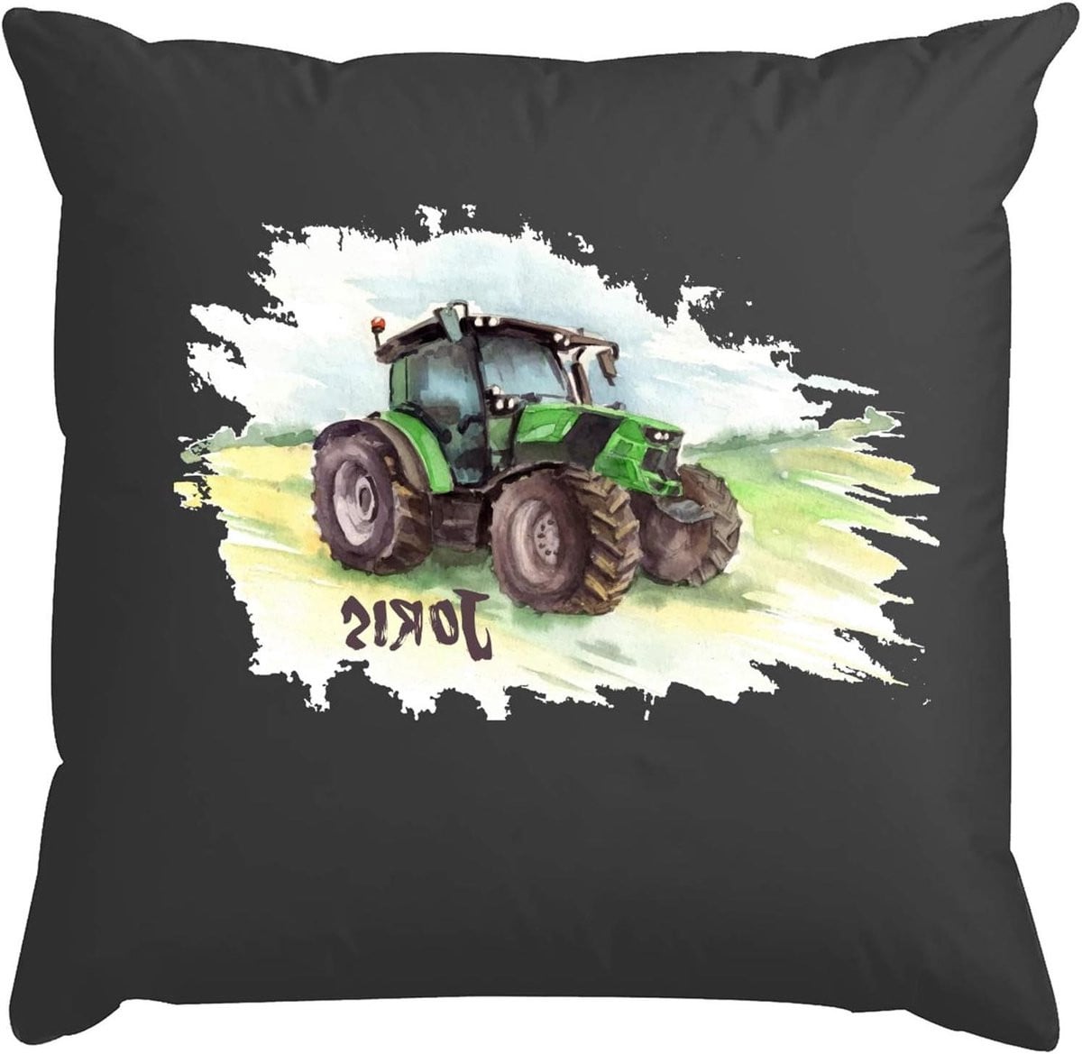 Tractor Sierkussen - Zwart Voertuig Decoratie - 40 x 40 cm