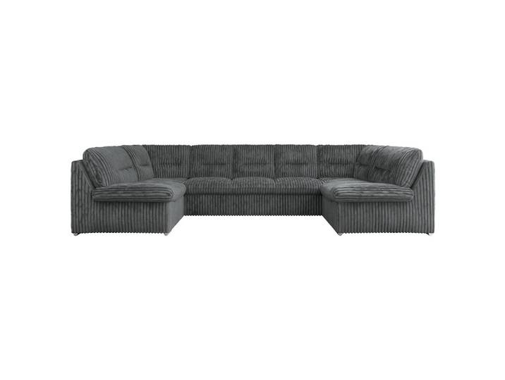 WOHNLANDSCHAFT COMODO U Dunkelgrau Cord
