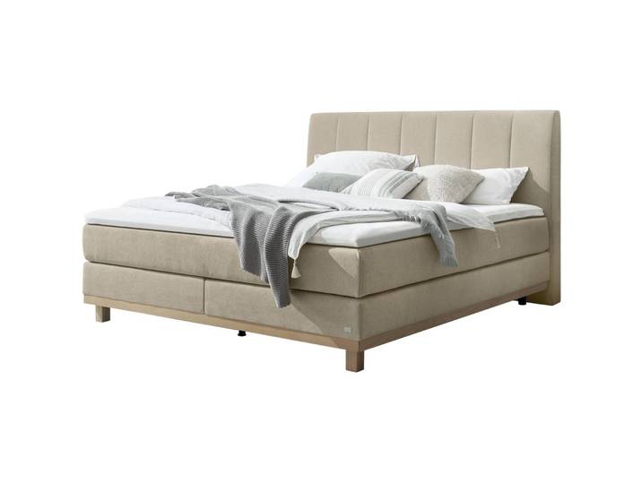 Hasena Boxspringbett Estela sand Stoff 160 x 200 cm - Boxspringbett