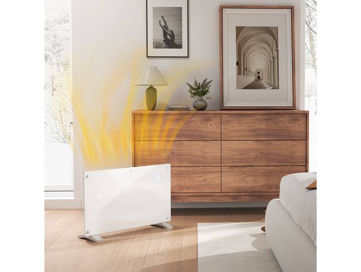 HOMCOM Radiateur Électrique 1500W LED Minuterie Télécommande