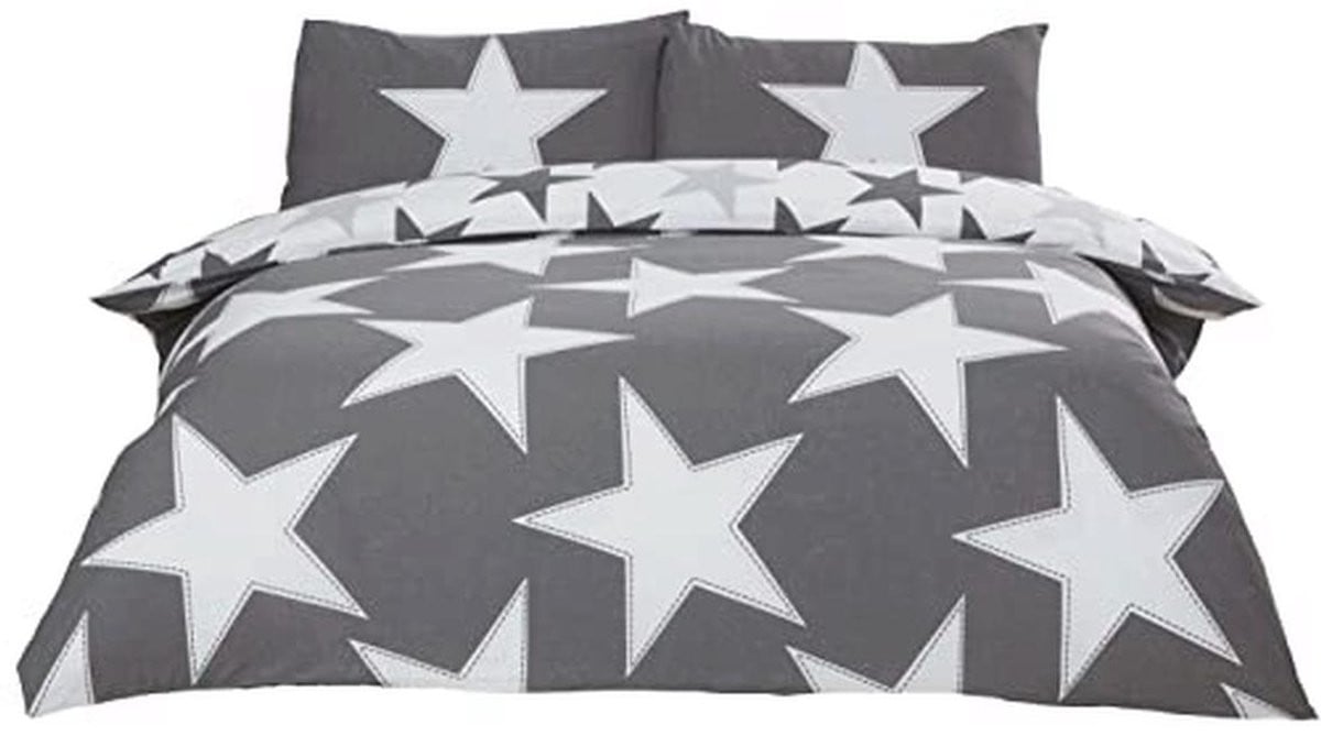 Grijs Omkeerbaar Dekbedovertrek Bed Set voor Eenpersoonsbed