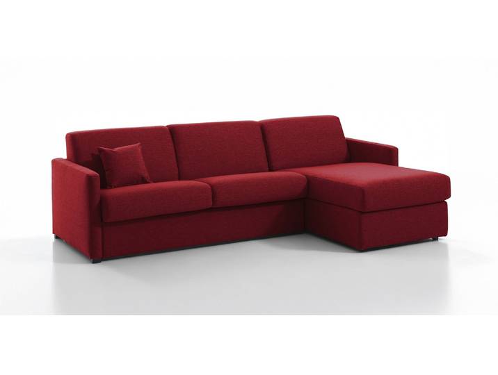 MURANO - Canapé d'angle convertible 6 places - Tweed, Rouge