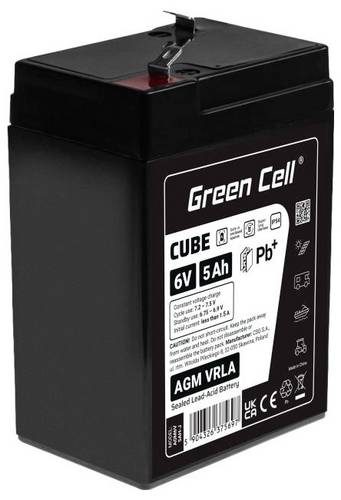Green Cell GC-AGM6V5AH-J Bleiakku Blei-Vlies (AGM) 5Ah 6V 1St.