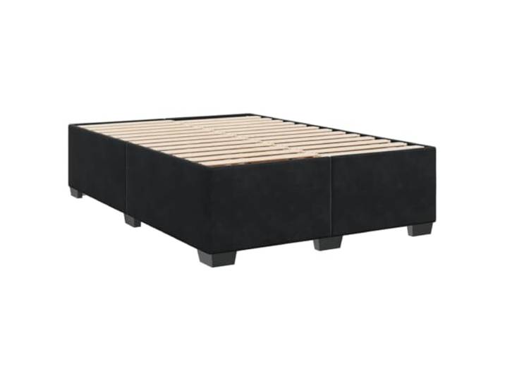 KTHLBRH Bettgestell aus schwarzem Samt 160 x 200 cm Lattenrost, stabile Füße, weich und bequem, für Schlafzimmer