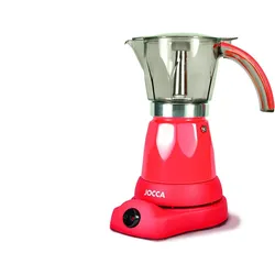 Jocca Espresso Kaffeemaschine, Espressokocher, Rot, Silber