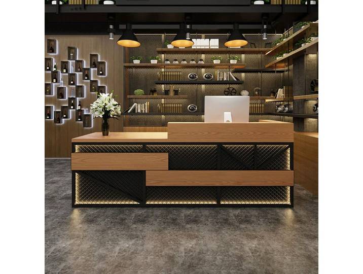 Muxing Empfangstheke und Bartheke mit Metallgitter-Design (1-St)