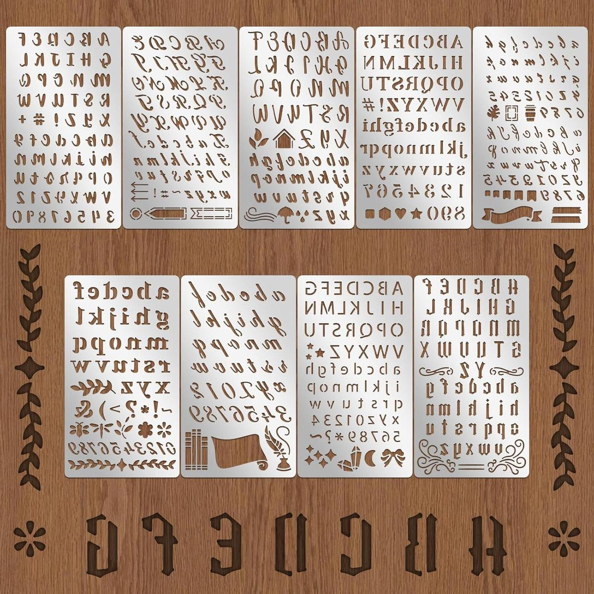 Metalen Alfabet Stencils - Letter en Cijfer Sjabloon voor DIY Decoratie - Herbruikbaar Roestvrij Staal - 10,1 x 17,7 cm