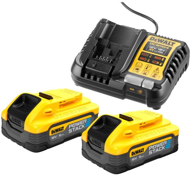 Kit batterie DEWALT (2x 18V/5Ah PS plus DCB1104) (DCB1104H2-QW)