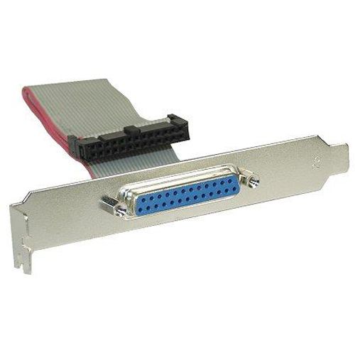 InLine Slotblech Parallel mit 25pol Sub D Buchse an 26-pin Buchsenleiste, 0,35m
