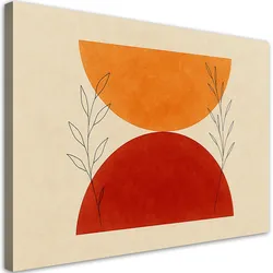 LEINWANDBILD Blätter Geometrische Abstraktion Beige 100x70cm