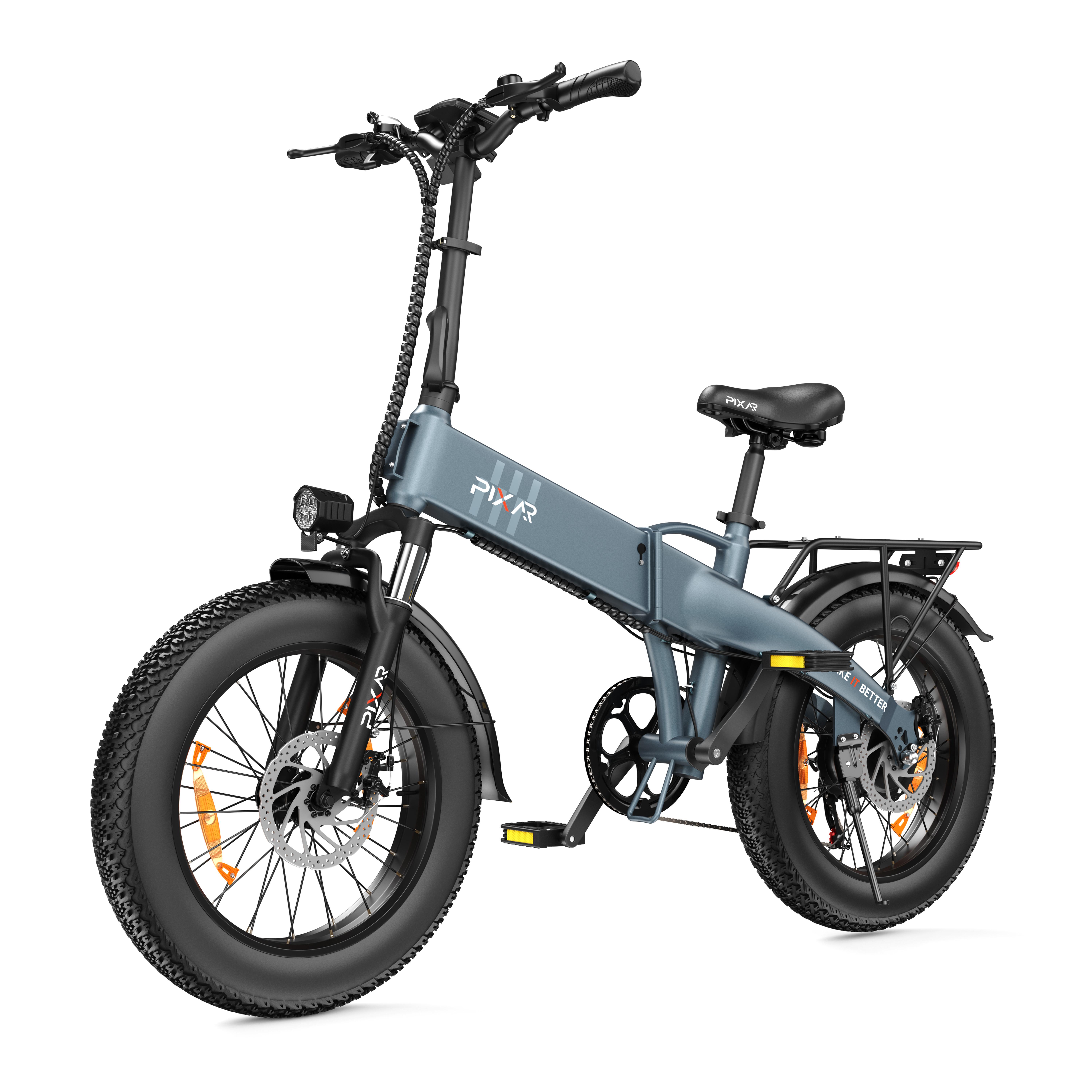 PIXAR F2 20 Zoll Falt-E-Bike, 250W Motor, 48V 15Ah Akku, 20×4,0 Fat-Reifen, 7-Gang, LCD, Scheibenbremsen, Gepäckträger